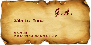 Gábris Anna névjegykártya