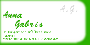 anna gabris business card